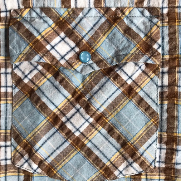 Levi’s Blue and Brown Classic Plaid Shirt - Picture 3 of 4